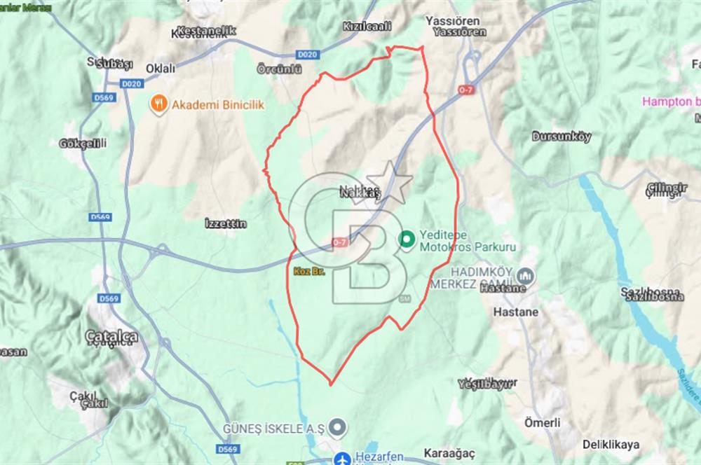 CB'DAN ÇATALCA NAKKAŞ, HAVAALANINA YAKIN, 310M2, SATILIK ARSA