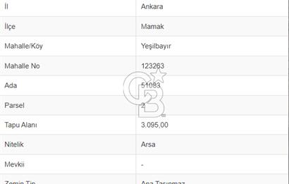 MAMAK YEŞİLBAYIR MAH. SATILIK ARSA