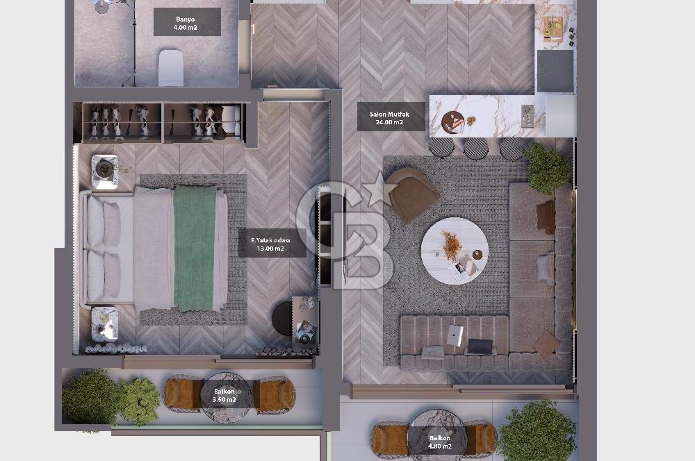 MERSİN MEZİTLİ TECEDE MARKA PROJEDE SATILIK LÜX 1+1 DAİRE