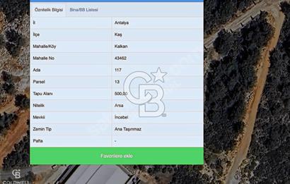 KAŞ KALKAN'DA SATILIK ARSA