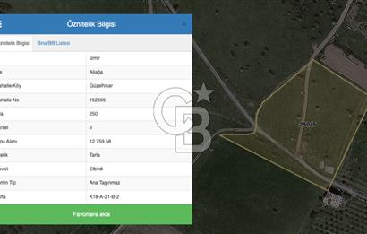 ALİĞA GÜZELHİSAR YATIRIMLIK TARLA FIRSATI 12.759m²