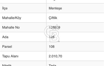 Menteşe Çiftlik Köyünde 2 Dönüm Yatırımlık Satılık Tarla