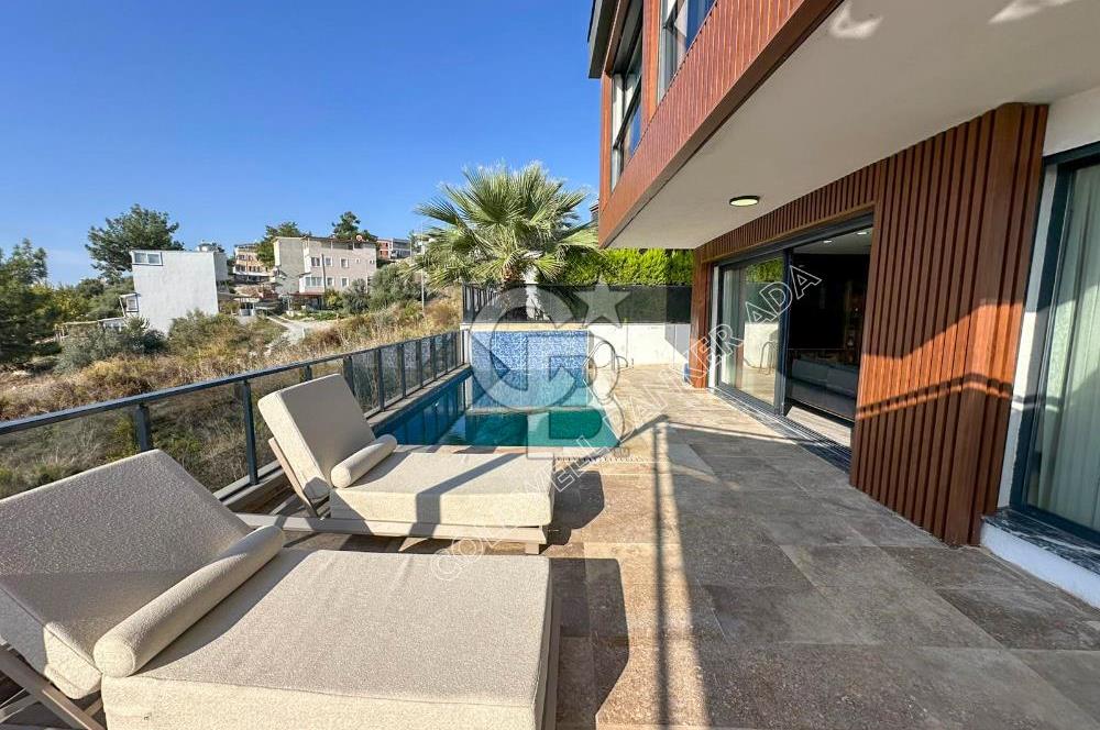 KUŞADASI SOĞUCAK YOLA YAKIN FULL DENİZ MANZARLI VİLLA