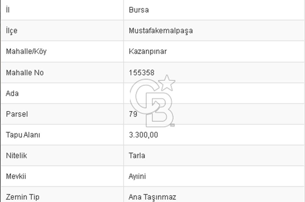 CB BLACK KAZANPINAR SATILIK 3300M2 ARAZİ