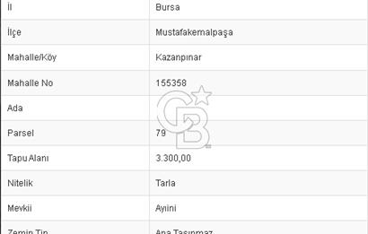 CB BLACK KAZANPINAR SATILIK 3300M2 ARAZİ