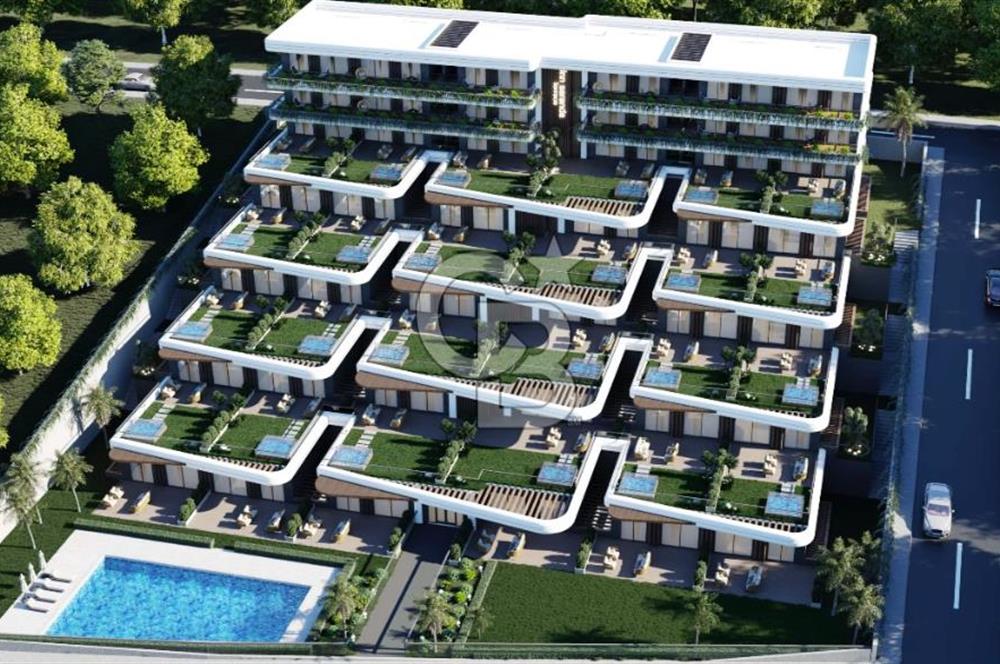 Inn Saranda Terrace’da 3+1 Müstakil Bahçe ve Havuzlu Satılık 168m2 Dubleks Daire