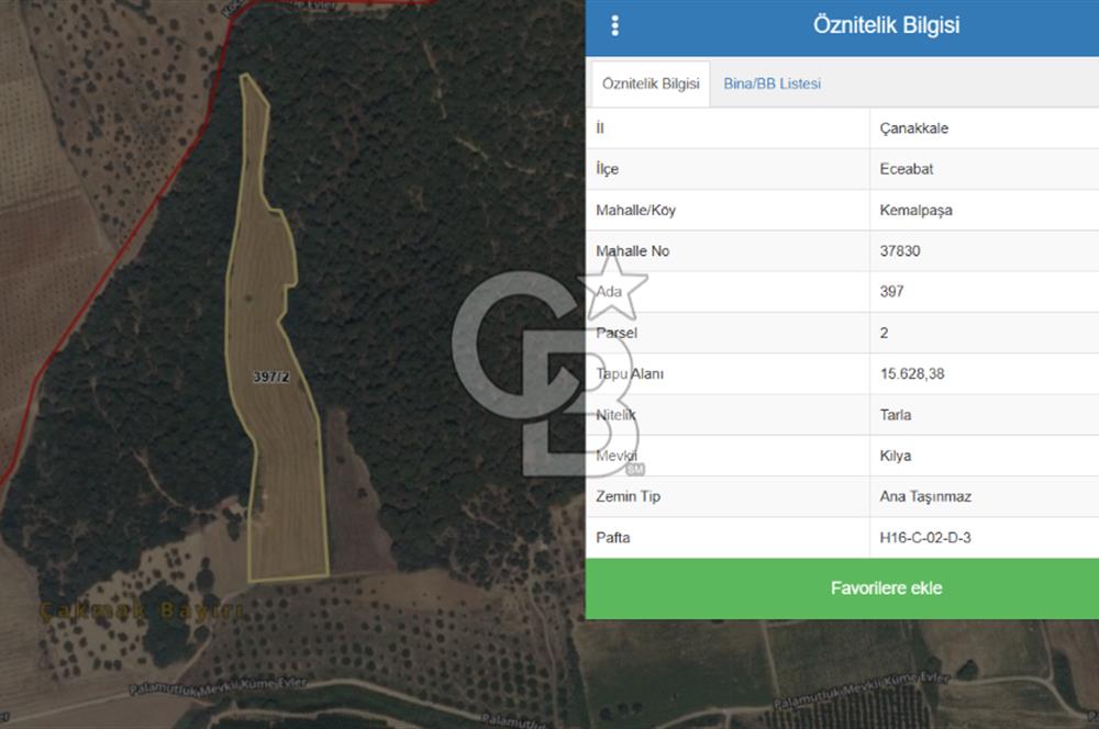 ÇANAKKALE ECEABAT KEMALPAŞA MAHALLESİNDE SATILIK TARLA HİSSESİ