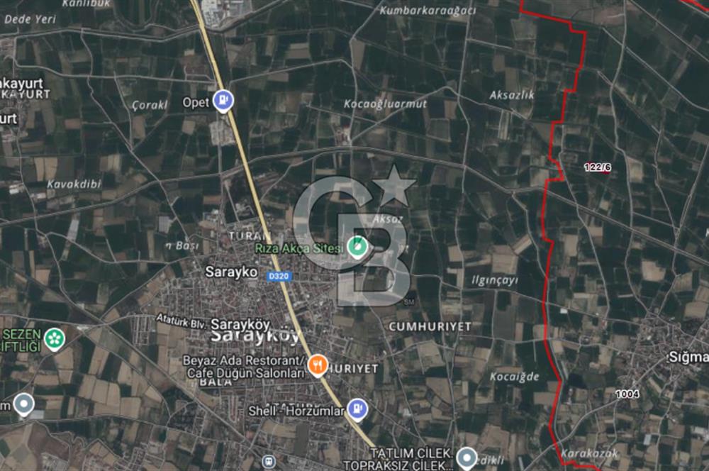 Sarayköy Sığma Mahallesi'nde 7.046 M² Satılık Tarla