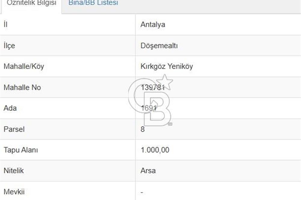 YENİKÖYDE HARİKA LOKASYONDA 1.000 M2 KAT KARŞILIĞI ARSA