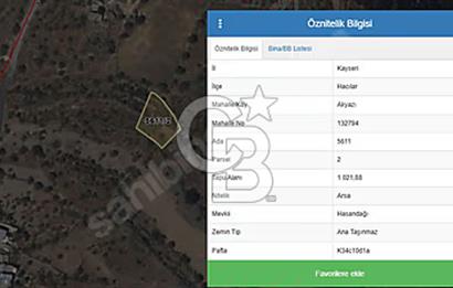 KAYSERİ-HACILAR AKYAZI' DA SATILIK VİLLA ARSASI
