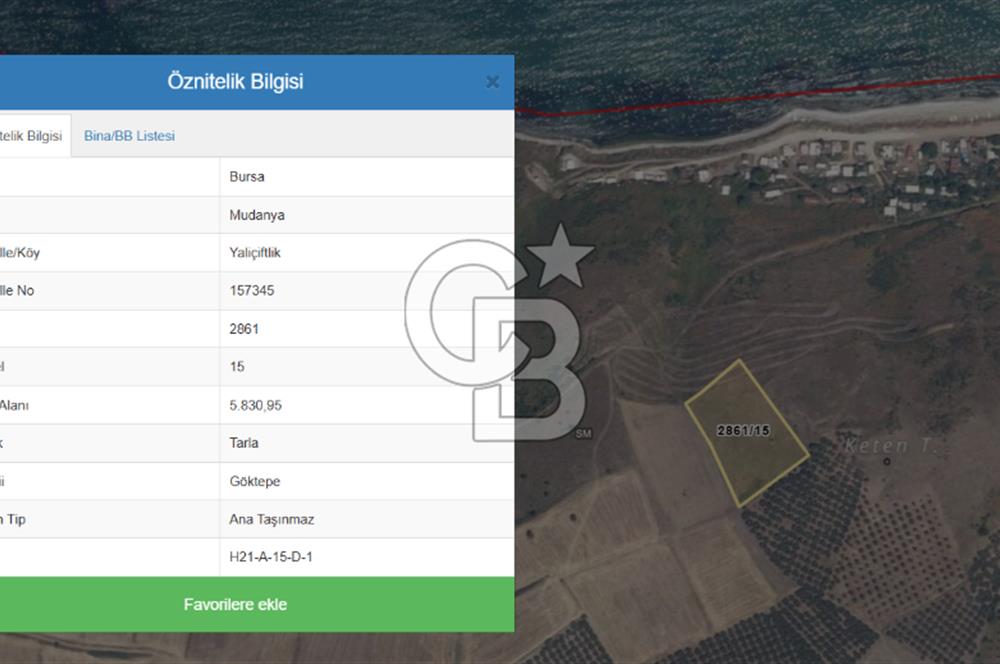 BURSA, MUDANYA, YALIÇİFLİĞİ MAH. KETENDERE'DE SATILIK HOBİ BAH.