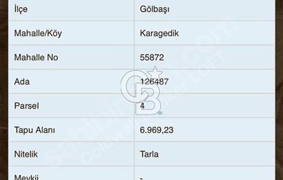 GÖLBAŞI KARAGEDİKTE 7 DÖNÜM YATIRIMLIK TARLA