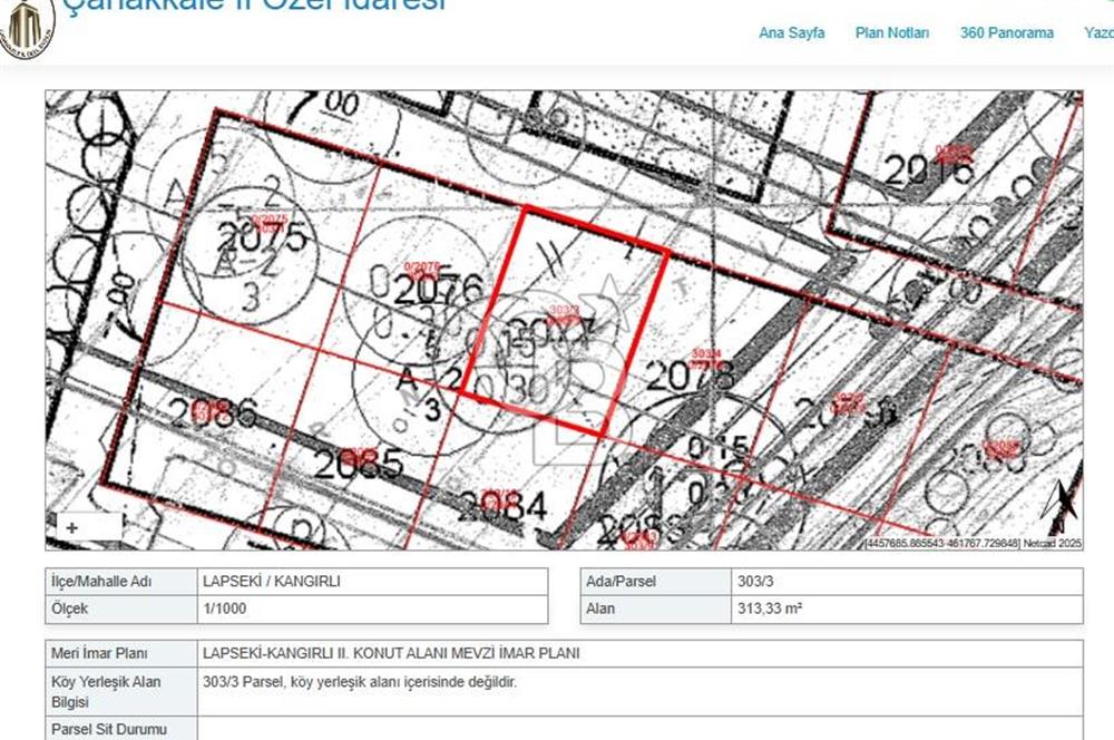 ÇANAKKALE KANGIRLI'DA DENİZE 100 M MESAFE DE SATILIK ARAZİ