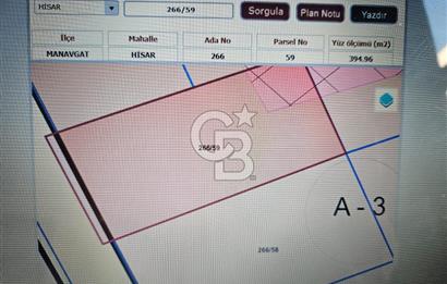 Manavgat Hisar Mahallesinde Satılık Arsa 