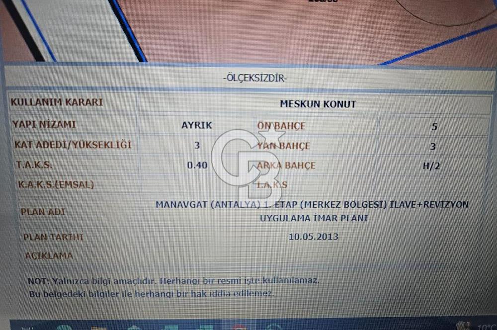 Manavgat Hisar Mahallesinde Satılık Arsa 