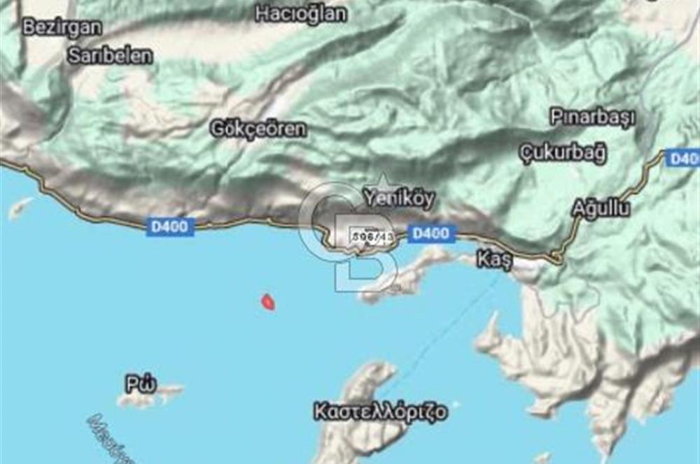 ANTALYA KAŞ DENİZE 319 M. TEK TAPU 3499 M2 SATILIK TARLA