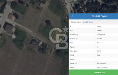 YALOVA MERKEZ FEVZİÇAKMAK MANZARALI VİLLA 470 m2 VİLLA ARSASI!