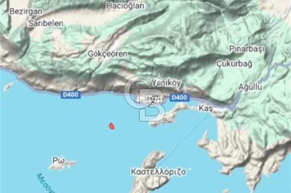 ANTALYA KAŞ DENİZE 319 M. TEK TAPU 3499 M2 SATILIK TARLA