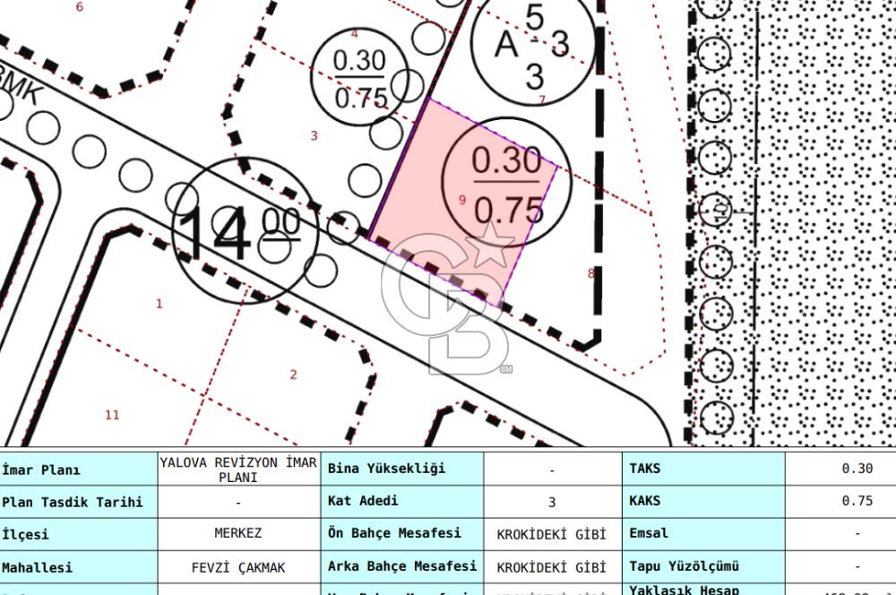 YALOVA MERKEZ FEVZİÇAKMAK MANZARALI VİLLA 470 m2 VİLLA ARSASI!