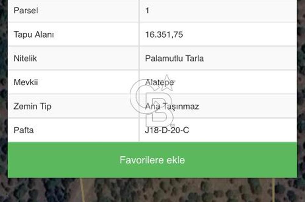 Bergama Kaşıkçı Köyünde 16.351,75 M2 Satılık Tarla