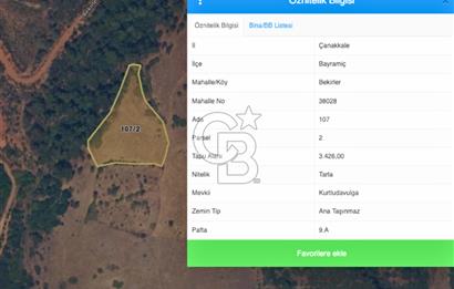 Çanakkale Bayramiç Bekirler Satılık Uygun Fiyatlı Araziler