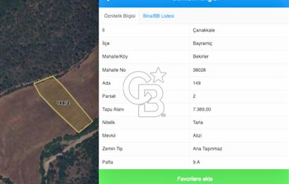 Çanakkale Bayramiç Bekirler Satılık Uygun Fiyatlı Araziler