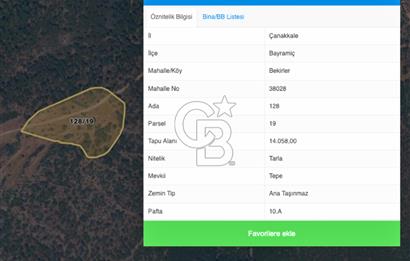 Çanakkale Bayramiç Bekirler Satılık Uygun Fiyatlı Araziler