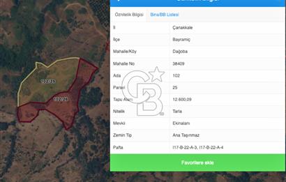 Çanakkale Bayramiç Dağoba Köyü 6 Parça Satılık Arazi