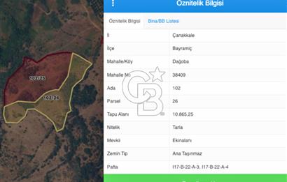 Çanakkale Bayramiç Dağoba Köyü 6 Parça Satılık Arazi