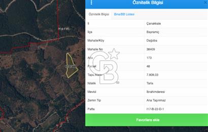 Çanakkale Bayramiç Dağoba Köyü 6 Parça Satılık Arazi