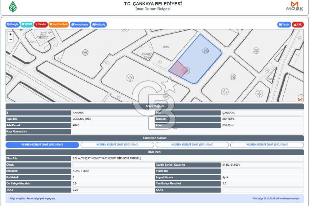 BEYTEPE LODUMU TEK TAPU 600 m2 TİCARİ/VİLLA İMARLI SATILIK ARSA