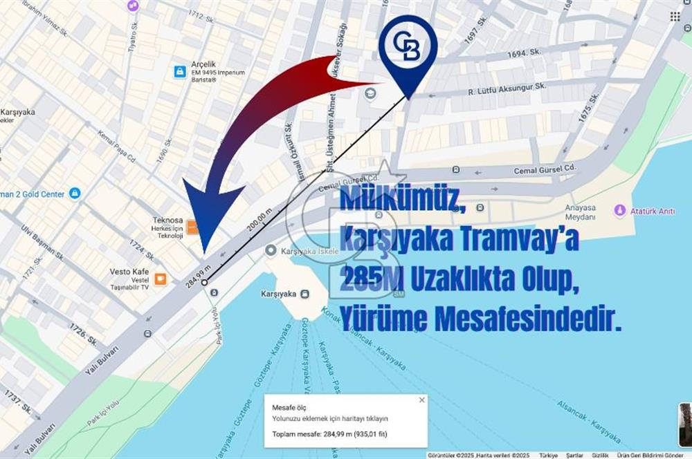 Karşıyaka Tuna Mh. Denize Yakın Geniş Teraslı Satılık 3+1 Daire