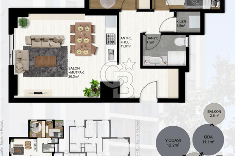 Osmangazi'nin En Güzel Konumunda 2+1 Sıfır Daire