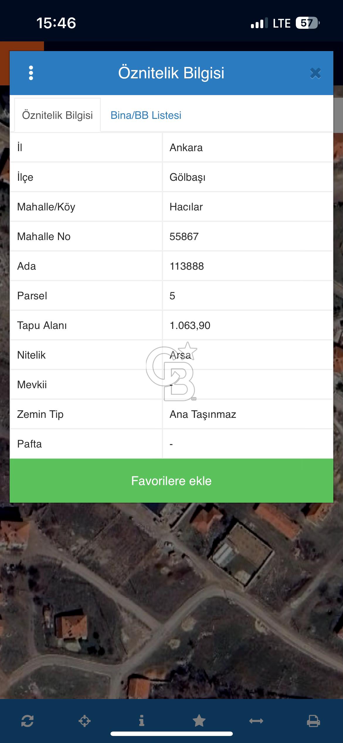 GÖLBAŞI HACILAR'DA 1063 M2 İMARLI SATILIK ARSA