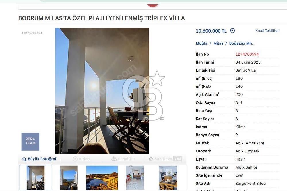Bodrum Adabükü Tripleks 3+1 Villa