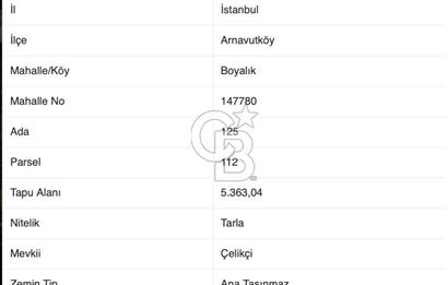 Arnavutköy Boyalıkta Yola Sıfır Ticari Arsa Kanal İstanbul