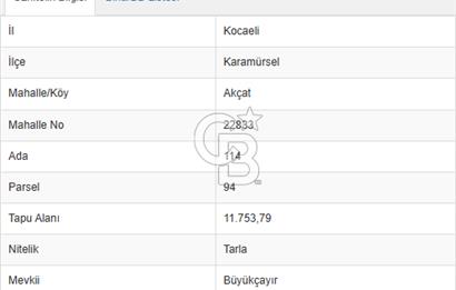 Karamürsel Akçatta Barajın Yanında 11.754 M² Satılık Tarla!