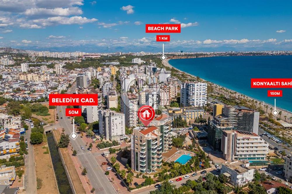 KONYAALTI SAHİLİN'DE 1+1 EŞYALI SİTE İÇERİSİNDE KİRALIK DAİRE