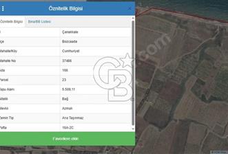 CB CLASS ÇANAKKALE BOZCAADA SATILIK 5.509,11 M2 SATILIK TARLA - 1 - 316623