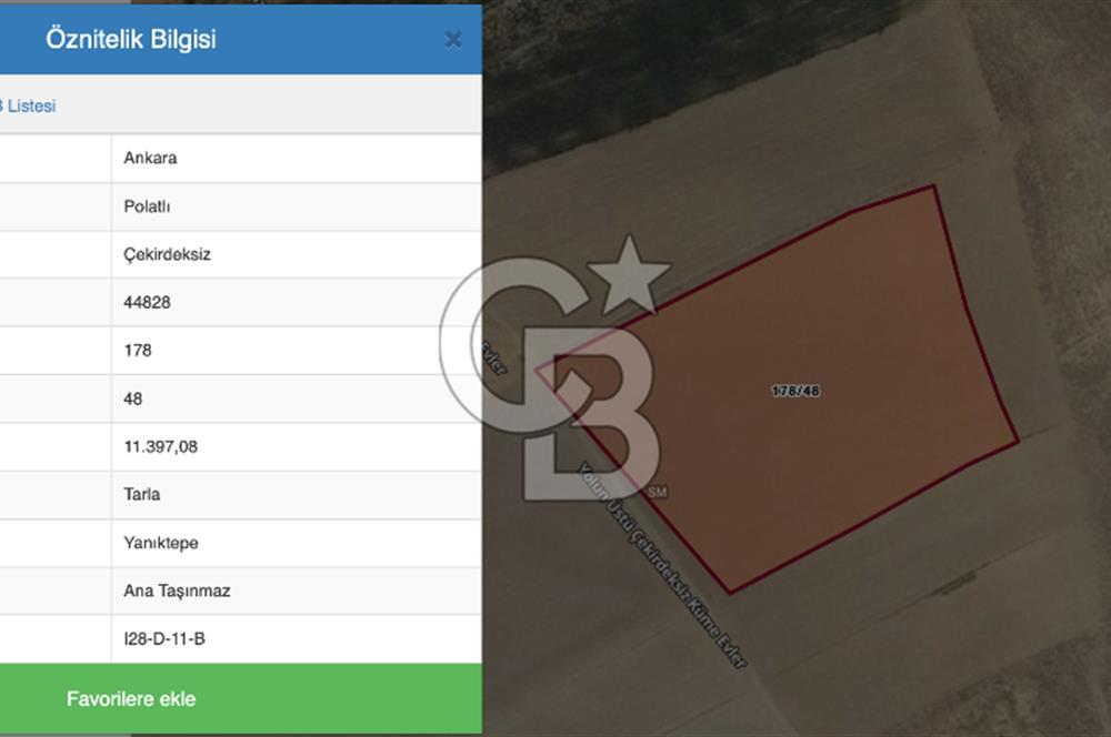 ANKARA POLATLI 11397 M2 OTOYOL CEPHELİ TEK TAPU ARAZİ