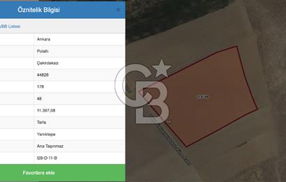 ANKARA POLATLI 11397 M2 OTOYOL CEPHELİ TEK TAPU ARAZİ