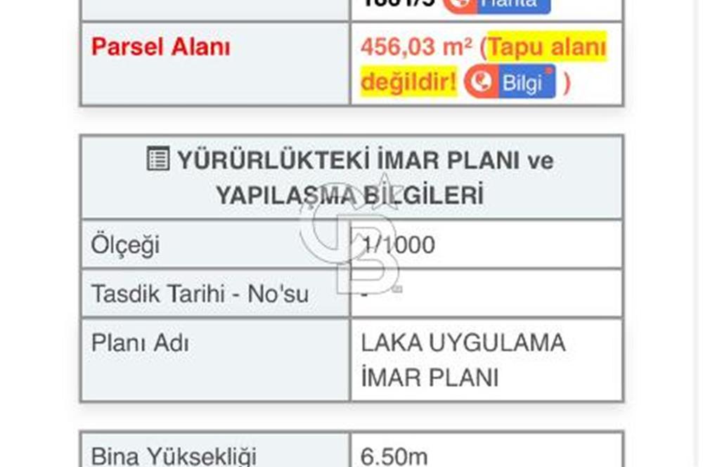 Ayvalık Sefaçamlıkta 3 Kat İmarlı 456 m² Villa Arsası
