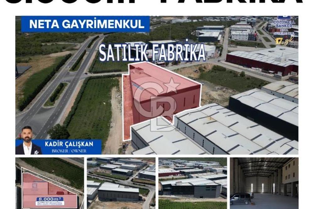 8.000m2 SATILIK  FABRİKA ZEMİN KAT h:14metre BODRUM KATh:8 metre