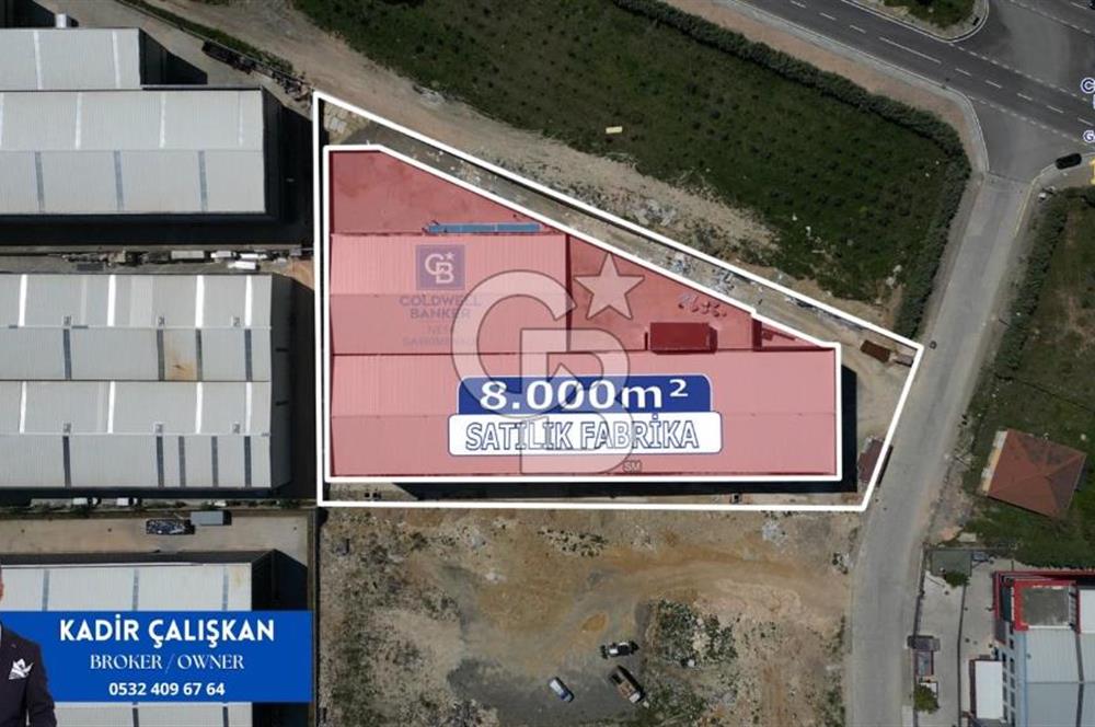 8.000m2 SATILIK  FABRİKA ZEMİN KAT h:14metre BODRUM KATh:8 metre