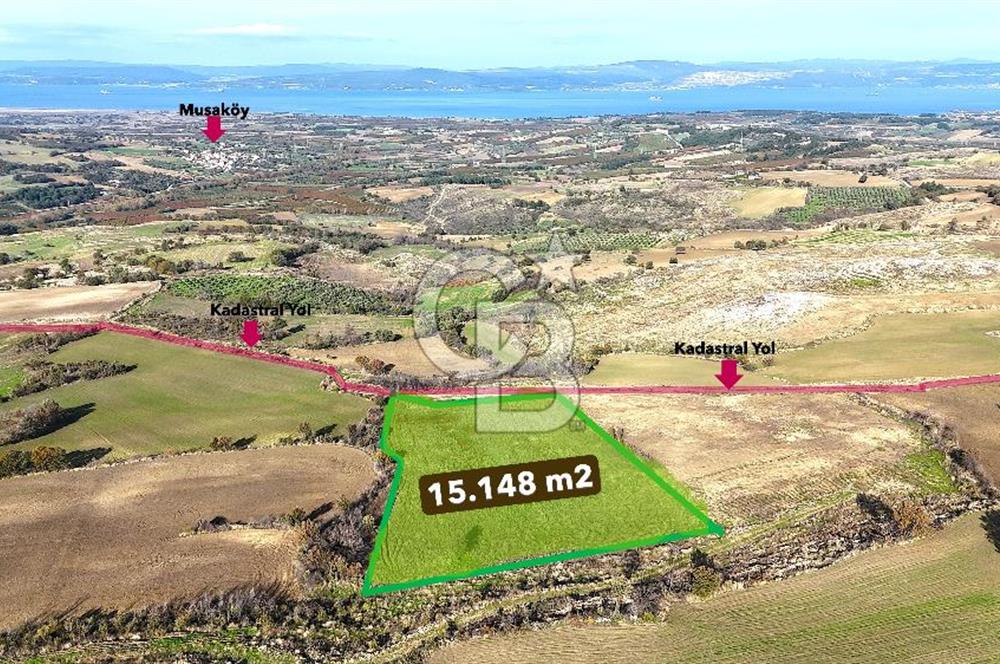 Çanakkale Merkez Kızılkeçilide Boğaz ve Deniz Manzaralı Tarla