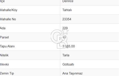 DERİNCE/TAHTALI GÖLLÜ'de ASFALT CEPHE PANORAMİK MANZARALI ARSA