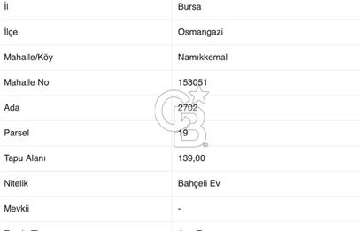 CB BLACK'TAN OSMANGAZİ NAMIK KEMAL MAHALLESİ'NDE SATILIK ARSA