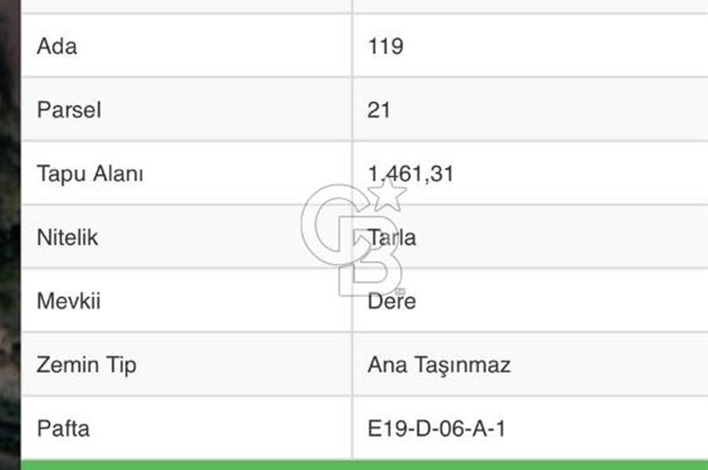 Asfalt Yola Cephe, Elektrik-Su olan! 1461 m² Müstakil Tarla