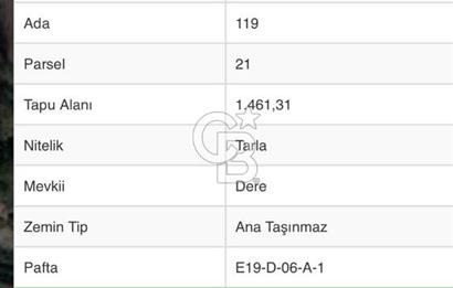 Asfalt Yola Cephe, Elektrik-Su olan! 1461 m² Müstakil Tarla
