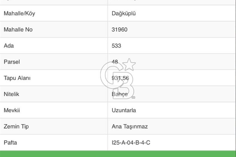 CB CITY’DEN ESKİŞEHİR DAĞKÜPLÜ’De SATILIK BAHÇE